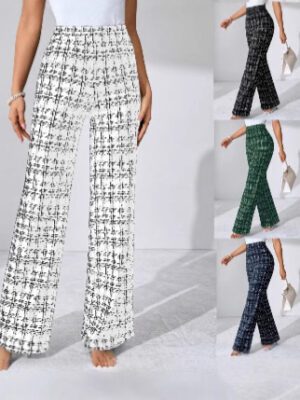 351fbdde-8026-4893-86c0-1dd01a1247b1.jpg 2025 Summer European And American Cross-Border Amazon Popular Women's Fashion Casual Plaid Print Trousers
