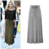 Europe And The United States Large Size Women's Fashion Knitted Skirt 200kg High Waist Long Slit A- Line Skirt Elastic Knee