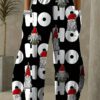 Christmas Wide-leg Pants Spring And Autumn Womens Straight-leg Casual Trousers