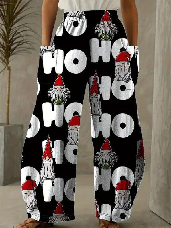 Christmas Wide-leg Pants Spring And Autumn Womens Straight-leg Casual Trousers
