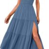 New Summer Fashion Women's One-shoulder Pleated Layered Hem Split Dress