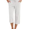 Wish Spring And Autumn European And American Women's Fashion Solid Color Cotton Linen Loose Drawstring Wide-Leg Casual Pants For Women