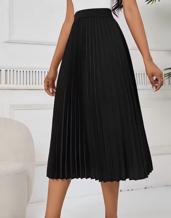 38c19b7a-5f63-470a-9a68-a205b6269502.jpg Womens Solid-color High-waisted Midi Pleated Skirt
