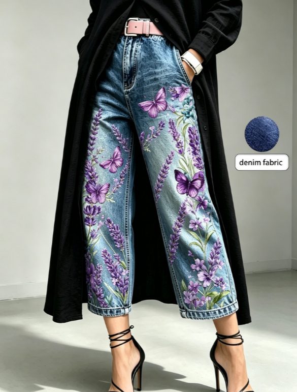 39378796-7368-4f07-a3ec-4a81b944a6ea.jpg Mid-rise Wide-leg Denim Capri Pants