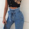 398344588278.jpg High-waisted Washed Pencil Pants Spring Sexy Temperament European And American Plus Size Denim Jeans For Women