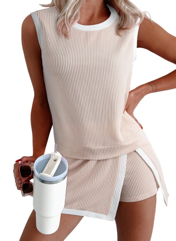 2026 European And American Cross-Border Women's Clothing, New Summer Fashion Casual Set, Striped Short-Sleeve T-Shirt And Three-Quarter Pants Two-Piece Set