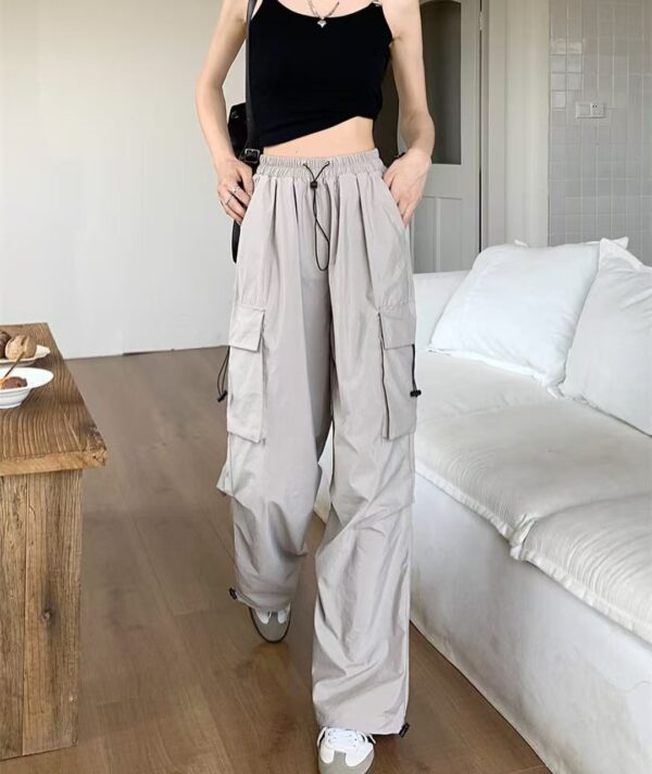 American-style Vintage Work Pants For Men And Women, Summer Versatile Straight-leg, Drapey, Cuffed, Loose Wide-leg Casual Pants
