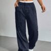 Stripe Printed Trousers Fashion High Waist Straight Leg Pants With Pocket Zipper Casual Suit Pants For Women