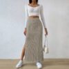 Slit Long Sheath Skirt Women's High Elastic