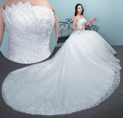 4012677897_140963403.400x400.jpg Aliexpress wedding bride wedding dress new large tail size wedding dress factory wholesale TH52