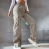 2026 Cross-Border Beltless High-Waisted Wide-Leg Pants Straight Loose Elegant Work Pants Casual Women's Clothing