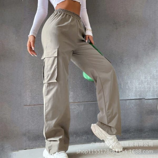 2026 Cross-Border Beltless High-Waisted Wide-Leg Pants Straight Loose Elegant Work Pants Casual Women's Clothing