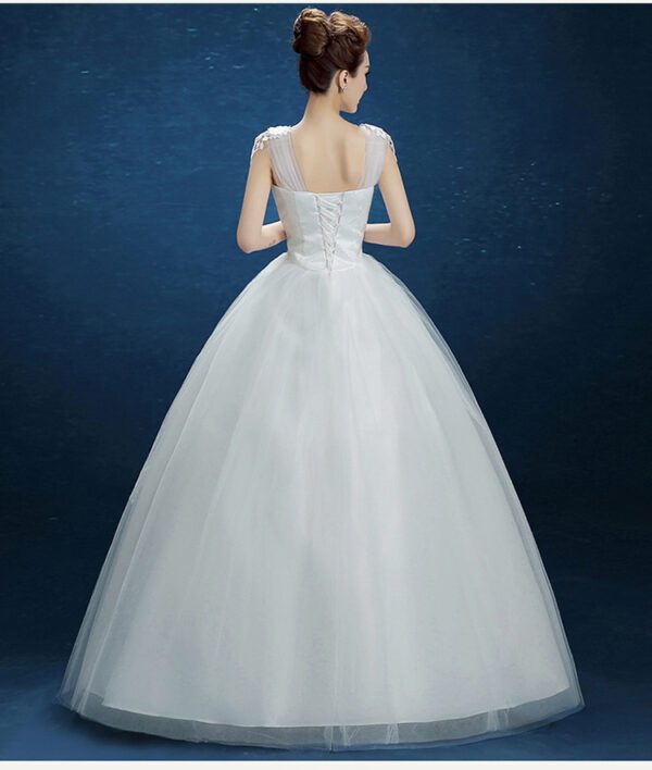 4242928977_1019178779.jpg Summer New Wedding Dress, Korean Simple Shoulder Uniform Show Thin Bride Married One Word Shoulder Dress