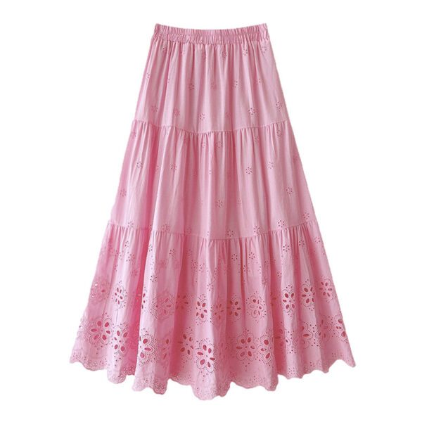 424ae4ce-301f-4411-b31a-e412490c582a.jpg White Mid-length Skirt For Women
