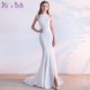 4278022481988.jpg Bride toast clothing new fashion long red fishtail hanging neck wedding banquet evening dress