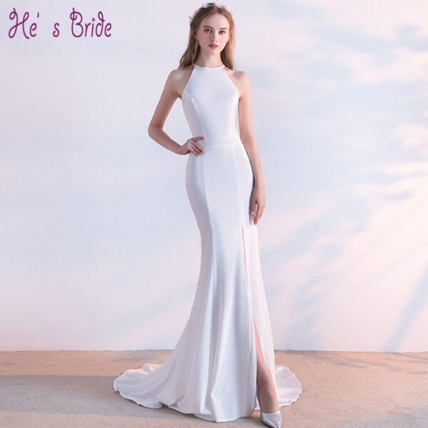 4278022481988.jpg Bride toast clothing new fashion long red fishtail hanging neck wedding banquet evening dress