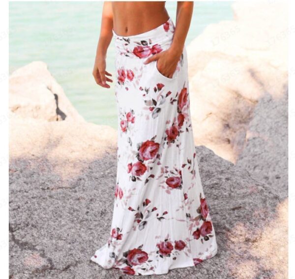 42b3012f-c801-4daf-841b-d1cb594b5368.jpg Fashion And Elegant Floral High Waist Bag Hip Print Long Skirt