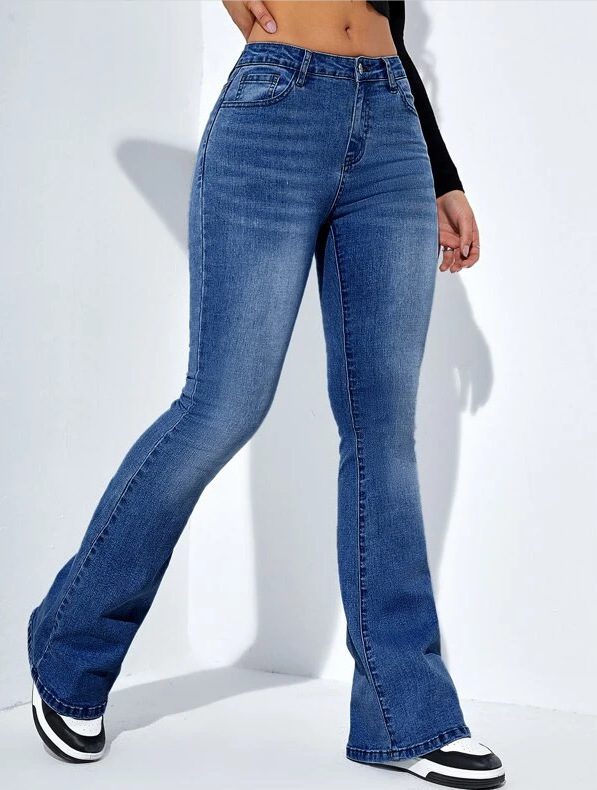 434aef2a-aeeb-4a08-bb5d-3b251f896e7a.jpg Women's Slim-fit Jeans Pants With Flared Design Fashion Casual High Waist Stretch Trousers
