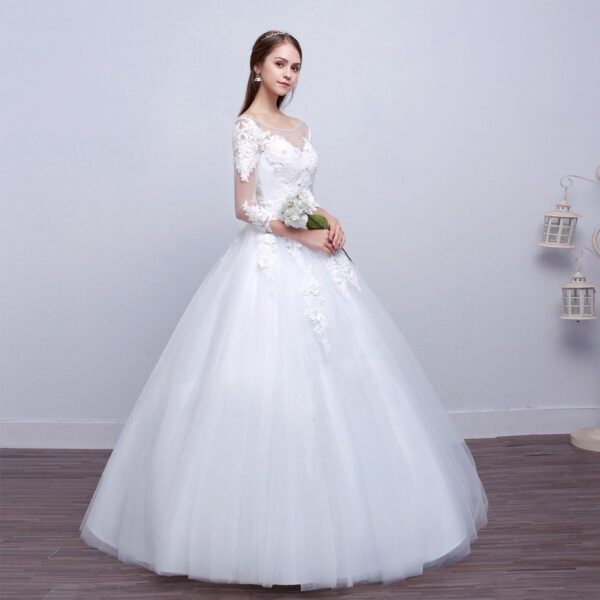 4407767145_239275732.jpg new shoulders Slim Qi wedding bride married slim wedding dress