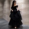 46295e01-972c-4c6f-a0dc-5ff6da58ae4d.jpg Black Evening Dress Light Luxury Minority French Style Pettiskirt