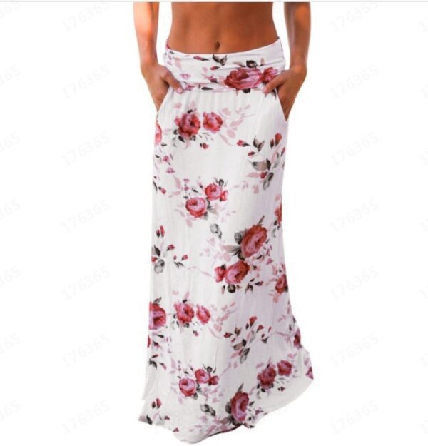 46720050-3385-4cf5-a362-33f15292bf9d.jpg Fashion And Elegant Floral High Waist Bag Hip Print Long Skirt