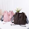 Printed Bucket Bag PU Multi Layer Soft Leather Women's Fashion Simple Shoulder Bag Fashion Women's Crossbody Bag