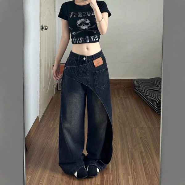 4850c587-3aee-4a15-8e7d-f1c55ca961f8.jpg Patchwork Black And Gray Womens Jeans