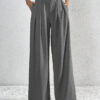 Summer New Solid Color Pleated Casual Wide-leg Pants Loose Casual Women's Commuting Versatile Style Comfortable TrousersS