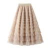 48dd9759-c09e-44cd-82c4-4943f6cf2e66.jpg A-Line Mesh Ruffle Skirt Women's Temperament Sweet Long Skirt Slim Cupcake Dress Womens Clothing