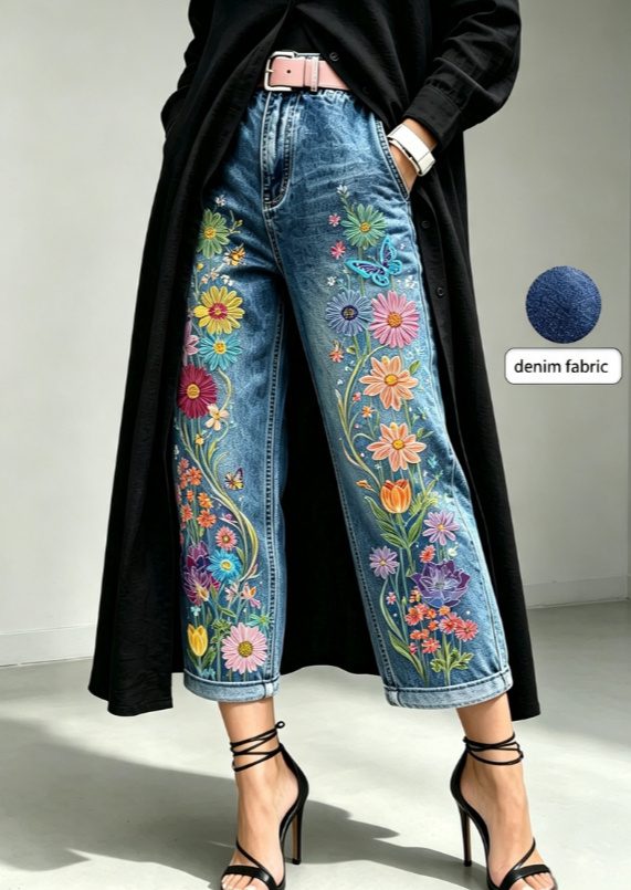 49ad0c50-739d-49e7-847f-039be0273930.jpg Mid-rise Wide-leg Denim Capri Pants