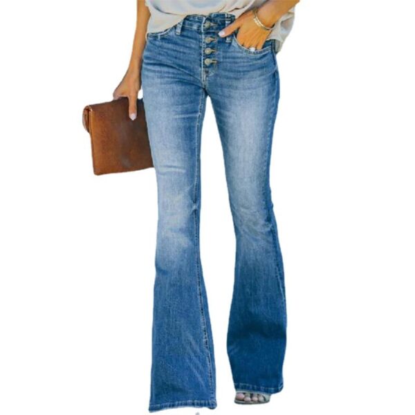 4a9b6700-f650-4143-98d2-8f592e055024.jpg High Waist Bell Bottom Jeans Trendy Wear Washed Out Street Style Women's Denim Pants
