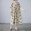 4aaf8765-0fc6-43f2-84db-e6e556a0e209.jpg Loose-paneled Cotton And Linen V-neck Short-sleeved Dress