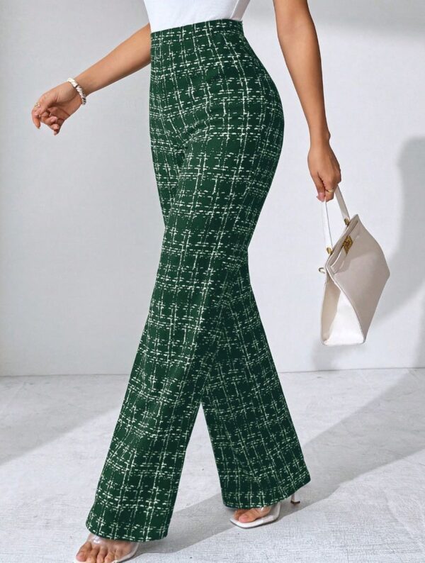 2025 Summer European And American Cross-Border Amazon Popular Women's Fashion Casual Plaid Print Trousers