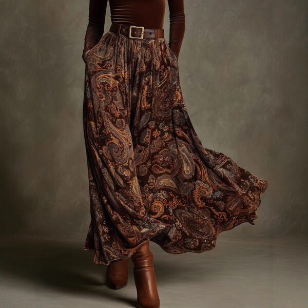 4b4264a6-e32b-4662-a206-fde28cc80e58.jpg Elegant Flared Vintage-print Long Dress For Women