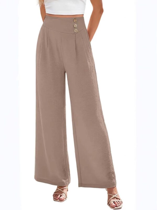 2026 Amazon Cotton And Linen Loose Casual Pants With Pockets, Solid Color Trendy Casual Pants, Linen Wide-Leg Pants For Women, Summer