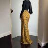Retro-printed High-waisted Mermaid Midi Skirt