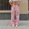 4e5e4b3f-1830-476c-87f0-9dc54cdae6c0.jpg Casual Cargo Pants For Women Solid Color Drawstring Pocket Design Fashion Street Trousers Girls