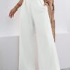 2025 European And American Cross-Border Amazon Autumn Women's New Pocket High-Waisted Fashion Versatile Wide-Leg Pants Long Pants Commuting