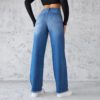 4fde1c23-c650-4d8e-9e53-377f143f893e.jpg Fashion Straight Wide-leg Jeans Casual High-waist Non-elastic Womens Clothing