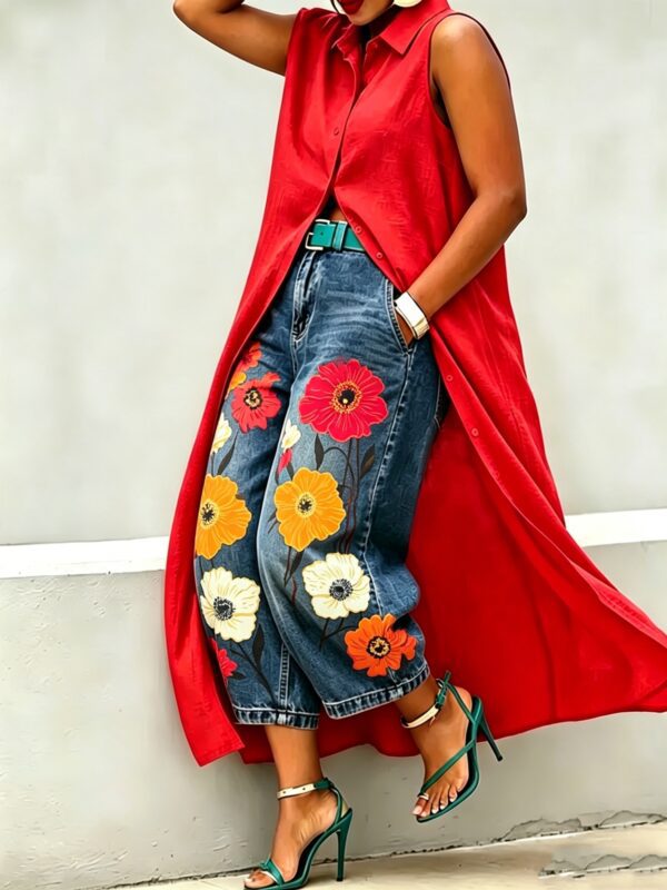 500e6fef-33fd-40ed-a25a-ffb5e2a5374f.jpg Mid-rise Wide-leg Denim Capri Pants