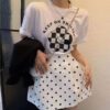 Short High-waisted Umbrella Skirt With Bud-shaped Design