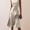 2026 Summer Women's New European And American Sleeveless Solid Color Fashion Versatile Temperament Round Neck Dress