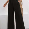 2025 European And American Cross-Border Amazon Autumn Women's New Pocket High-Waisted Fashion Versatile Wide-Leg Pants Long Pants Commuting