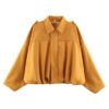 Amazon European And American Women's Clothing 2025 Spring And Autumn Suede Texture Lapel Zipper Button Pilot Jacket