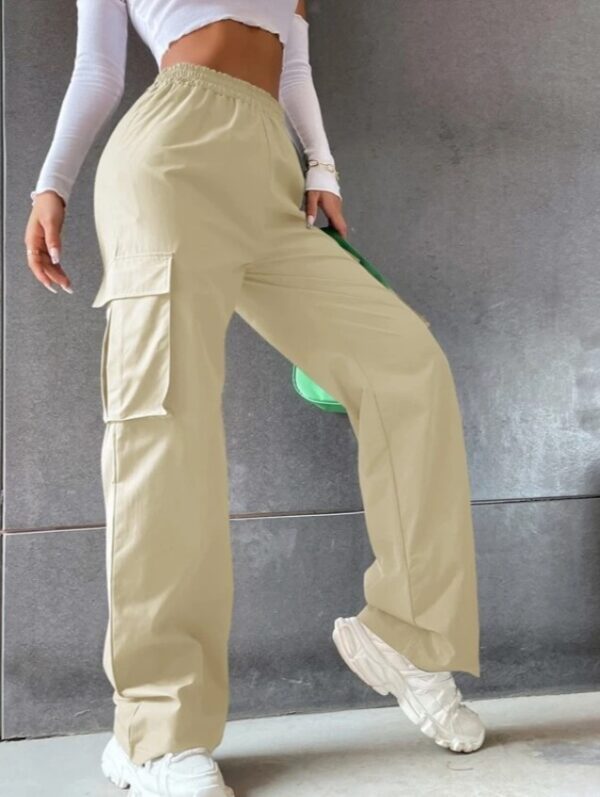 2026 Cross-Border Beltless High-Waisted Wide-Leg Pants Straight Loose Elegant Work Pants Casual Women's Clothing