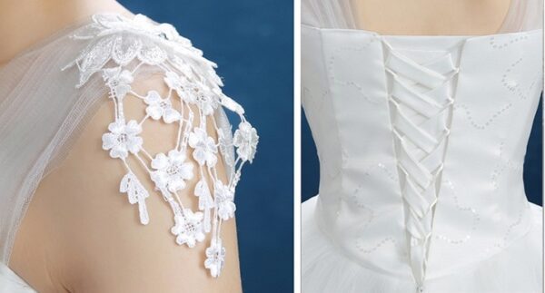 578023289443.jpg Summer New Wedding Dress, Korean Simple Shoulder Uniform Show Thin Bride Married One Word Shoulder Dress