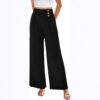 2026 Amazon Cotton And Linen Loose Casual Pants With Pockets, Solid Color Trendy Casual Pants, Linen Wide-Leg Pants For Women, Summer