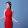 5806096799671.jpg Big Red Wedding Dress Bride Large Size Waist Fishtail Wedding Dress Fishtail Tail Korean Hanging Neck