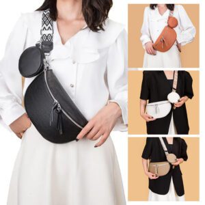 5a094e84-f1fd-4f4f-a265-c0462299f8e5.jpg Leather Fashion Crossbody Bag Elegant Solid Colour Genuine Leather Fanny Packs For Women Stylish Belt Bag Female Waist Pack Ladies Crossbody Chest Bag
