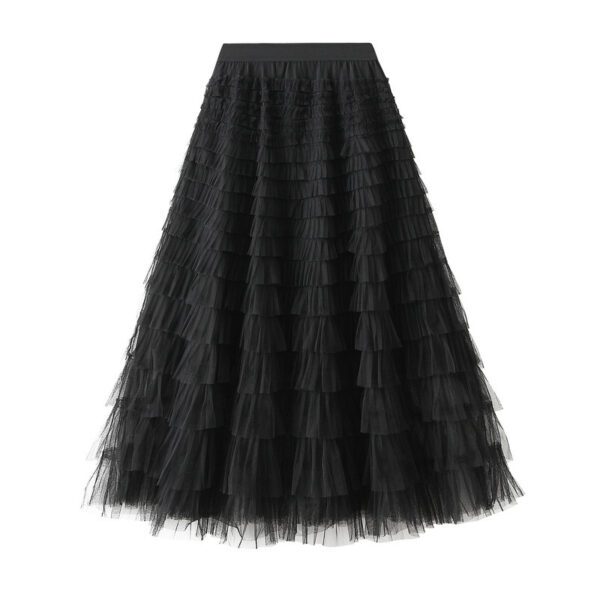 5b78999f-fa16-4f7c-b88e-b3884089961c.jpg Cake Skirt Women's White Gauze Skirt Pleated Skirt